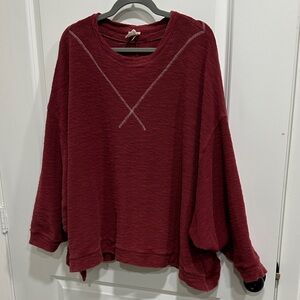 We The Free Red Oversized Sweater